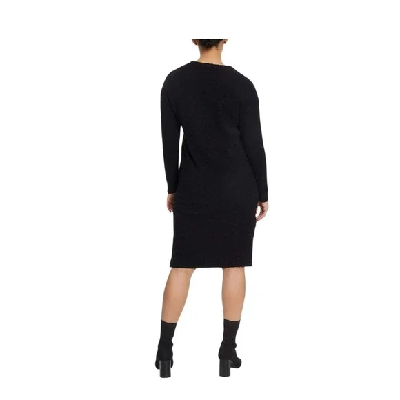 Jessica Simpson Womens Black Eyelash Knit Long Sleeve Sweater Dress XL 1716721 - Picture 3 of 5
